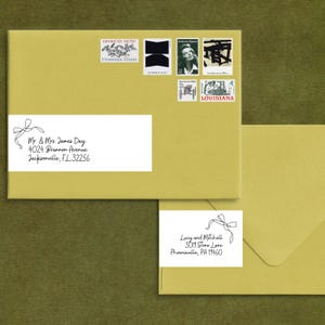 Bow Wrap Around Address Labels Template | Printable and Editable Envelope Address | Whimsical Wedding Envelopes | Avery Template