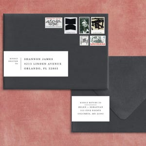 Minimal Wrap Around Address Labels Template | Printable and Editable Envelope Address | Bow Wedding Envelopes | Avery Template