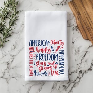 Patriotic Tea Towel, Patriotic Kitchen Towel, Patriotic Hand Towel, 4th of July Kitchen Towel, 4th of July Tea Towel