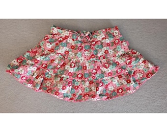 OshKosh B'Gosh Y2K Vtg Light Floral Skirt Bloomers Sz 12 Months,Pink White Green