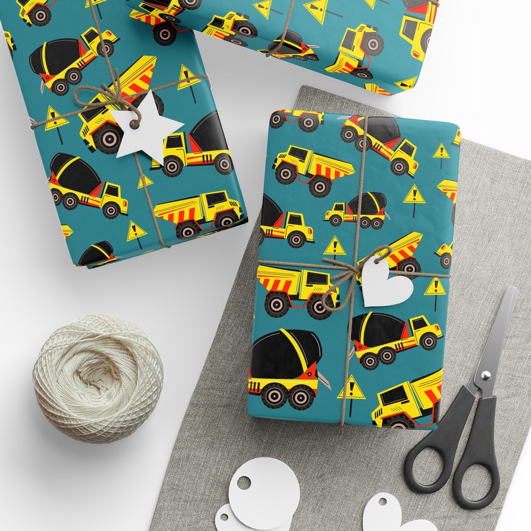 Construction Wrapping Paper, Construction Birthday Party, Construction