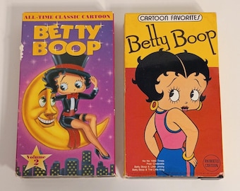 Lot of 2 Vintage Betty Boop VHS Movies, Cartoon Favorites, Classic Cartoons
