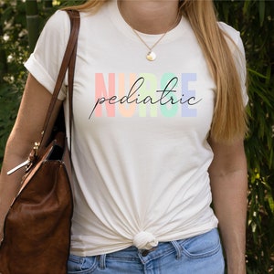 Pediatric Nurse Tee, Pediatric Nurse Gift, Pastel Pediatric Nurse Shirt, Nurse Gift