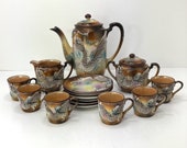 Vintage Nippon Moriage Dragon Ware Tea and Sake Set - Japanese Ware - Vintage Tea Set - Tea Set Decor - Japanese Decor - Collectible Tea