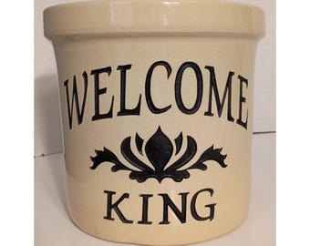 VTG Rare Yesteryears Christian Enterprises Med Pottery Crock, Man Cave Decor