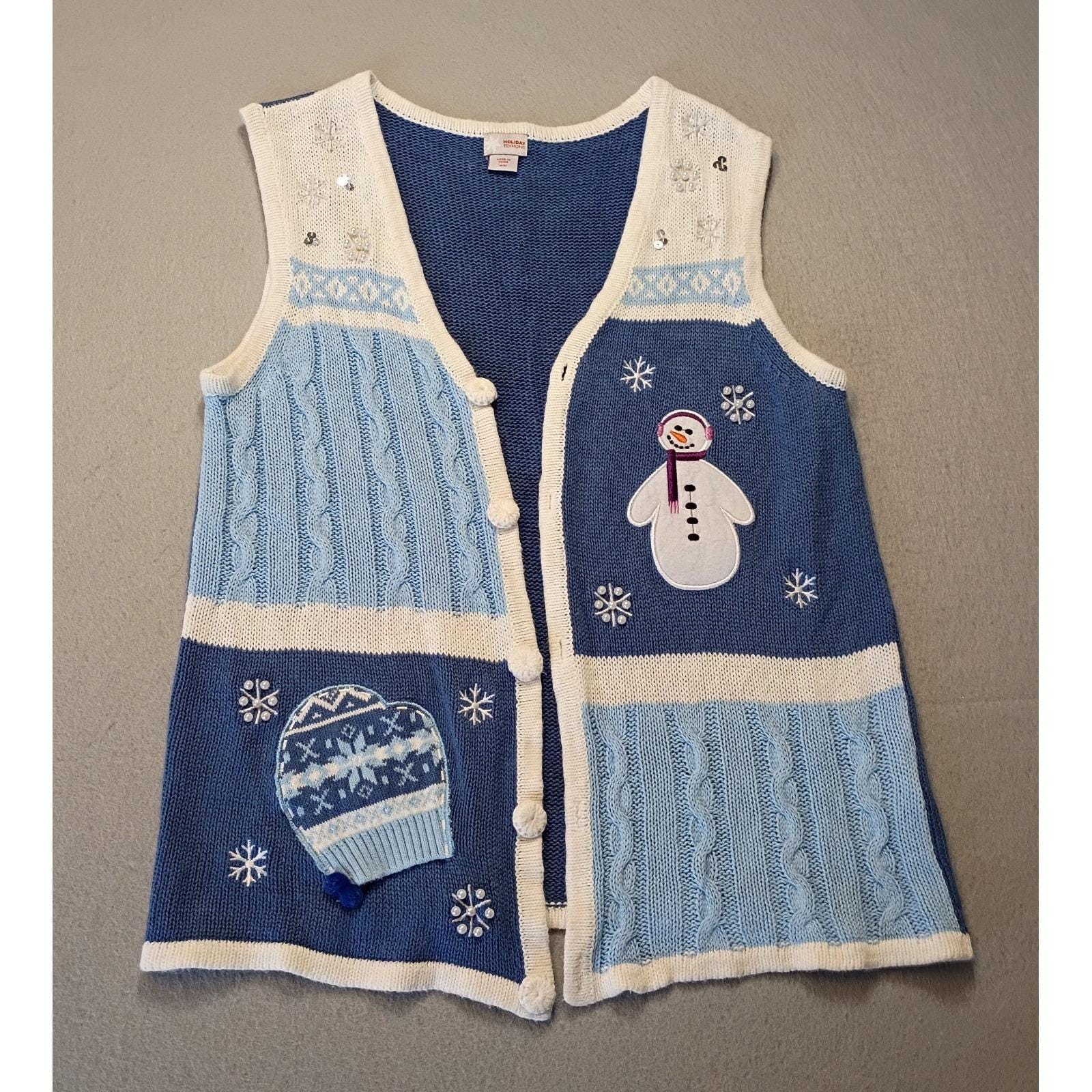 Gilet De Noël Fait Main Mignon Avec Clochette Et Boutons Détaillés - Taille Medium - Neuf