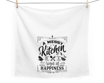 Kitchen Tea Towel, Hand Towel, Kitchen Decor, Messy Kitchen, Kitchen Quote Tea Towel
