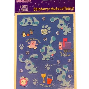 Vintage Blue's Clues Hallmark Scrapbook Stickers 4 Sheets NEW Pack 1998 Cartoon