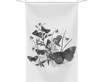 Microfiber Tea Towel, Kitchen Towel, Butterfly Tea Towel, Butterfly Decor, Butterfly Kitchen Decor, Cottagecore Kitchen