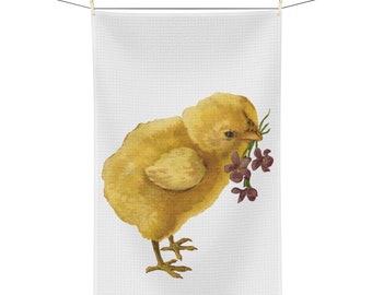 Microfiber Tea Towel, Chicken Towel, Chick Decor, Kitchen Towel, Chicken Decor, Cottagecore Decor, Pastel Decor