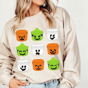 Retro Halloween 90&#39;s Nostalgic Halloween Bucket Sweatshirt, Halloween Sweatshirt, Vintage Halloween, Trick Or Treat Pail, Spooky Sweater