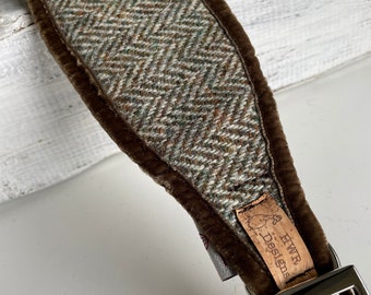 Harris Tweed Greyhound Collar: Herringbone Sighthound Collar