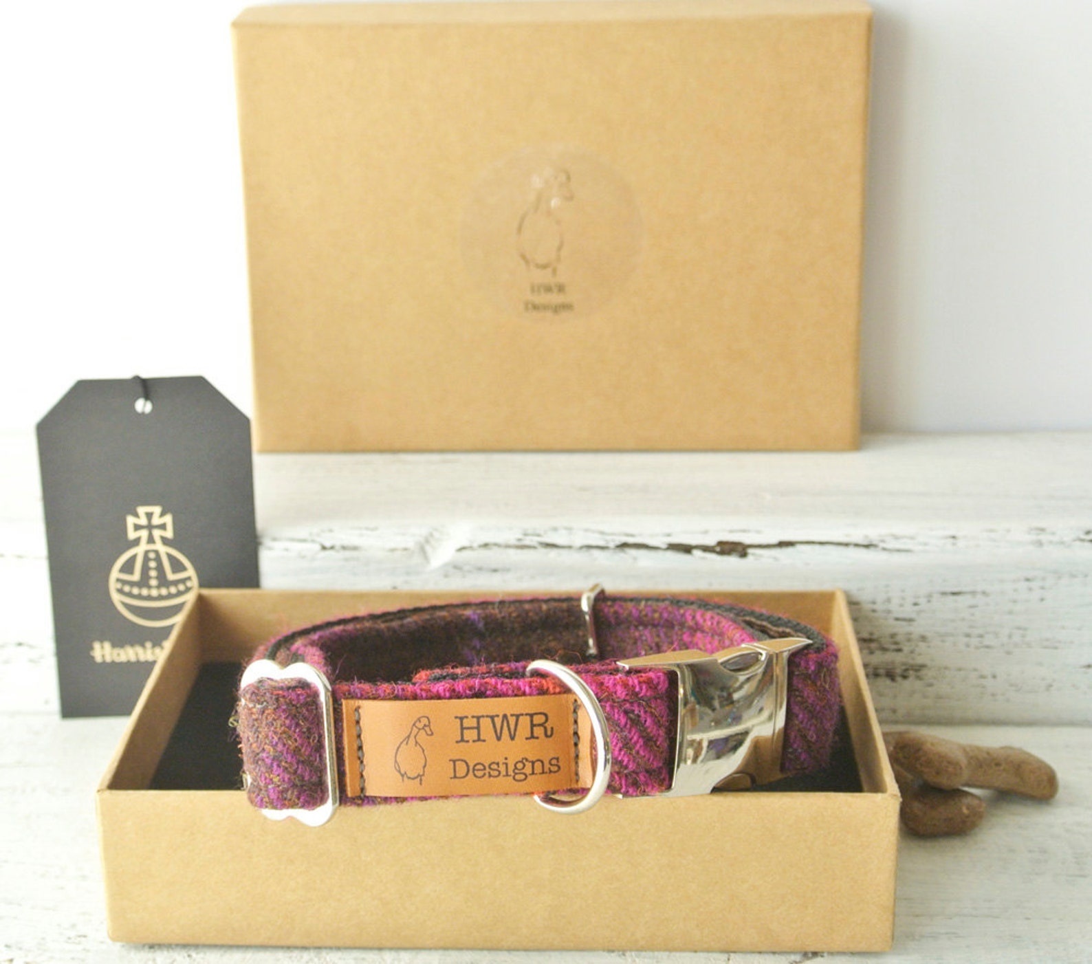 Harris Tweed Dog Collars Tweed Dog Collar Cerise Dog Collar. Etsy UK