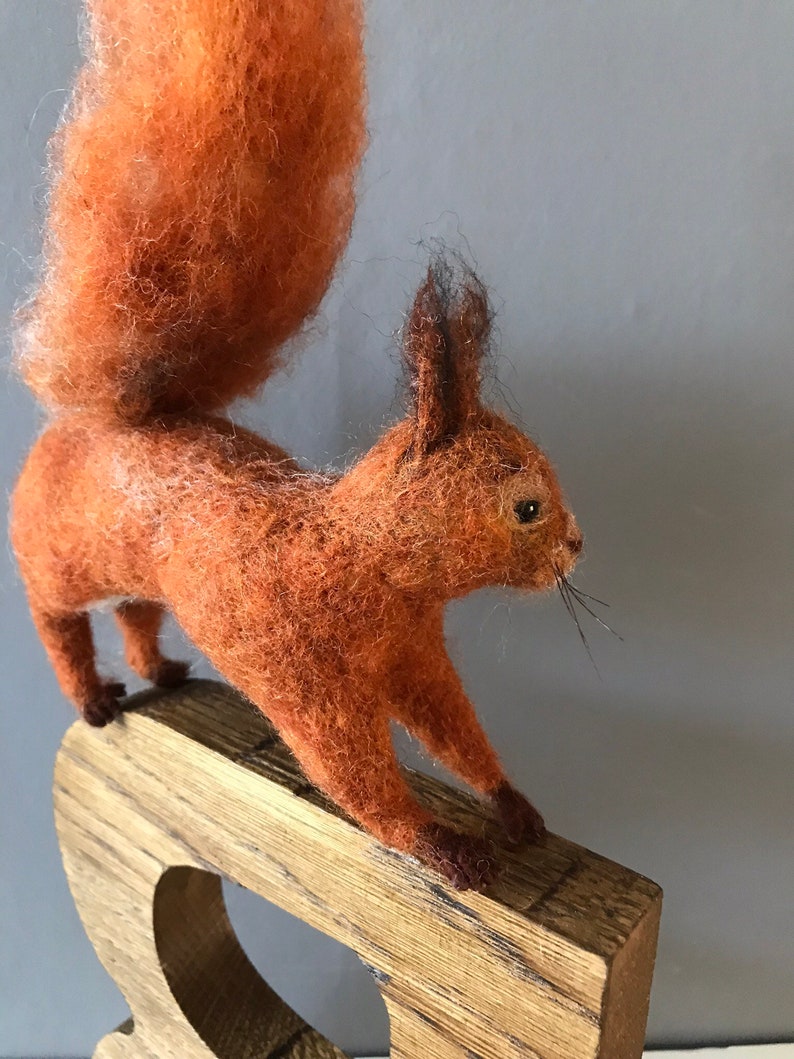 R is for Red Squirrel. Needlefelted red squirrel image 2