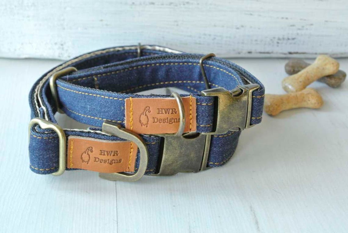 Denim Dog Collar Blue Denim Dog Collar Blue Jeans Dog Etsy UK