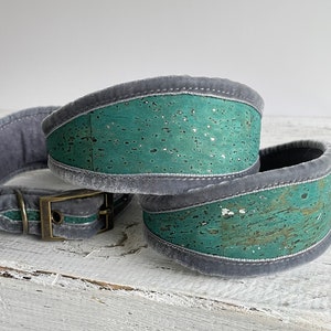 Blue and Silver  Cork Sighthound Collar