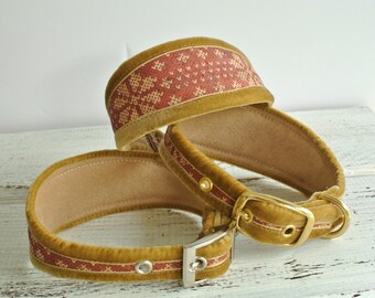 Christmas Jumper Cork Sighthound Collar: Vegan Winter Hound Collar