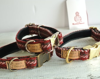 Harris Tweed Dog Collar: Christmas Scandi Wool Collar