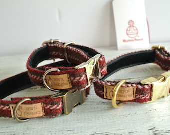 Scandi Dog collar, Harris Tweed dog collar,  Christmas Scandi dog collar