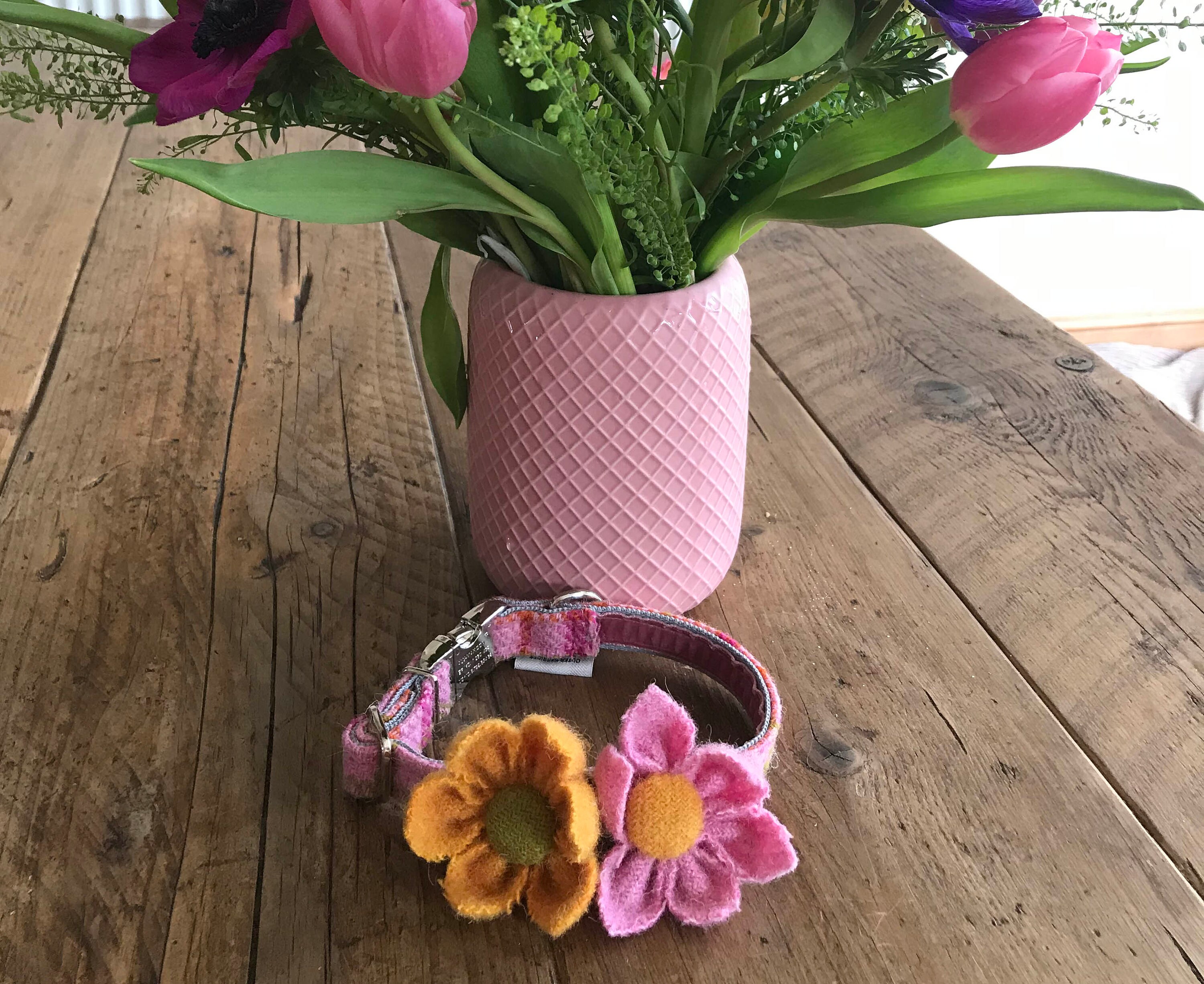 Harris Tweed Dog Collars Tweed Dog Collar Pink Dog Collar. Etsy