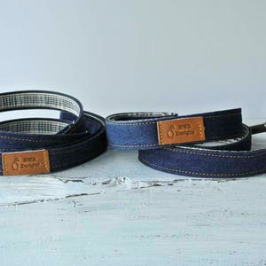 Denim Dog Leash, Blue denim dog leash, Blue Jeans dog Leash, Designer Denim Dog Leaash image 1