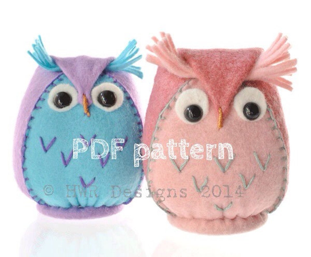 Felt Owl Pattern,pdf Downloadable Pattern for Felt Owl Plushie,sewing ...