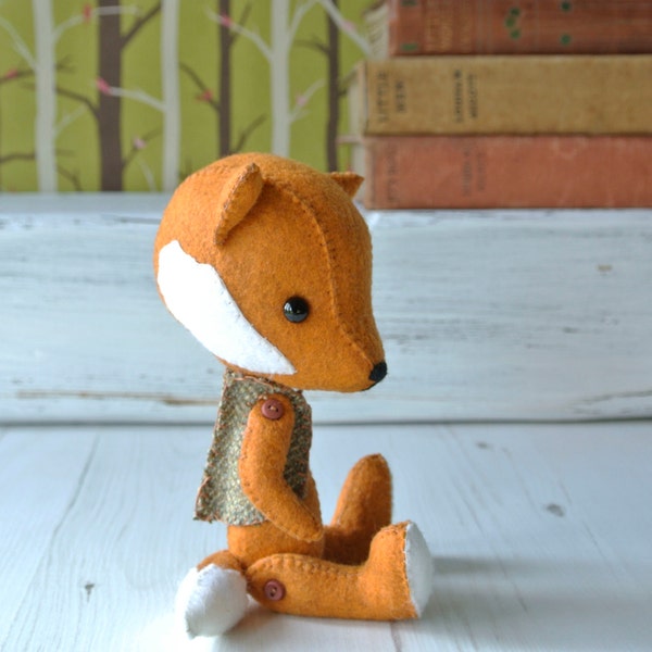 Fox Felt doll, Gingermelon doll, Felt fox ornament, Fenwick Fox, Fox gift