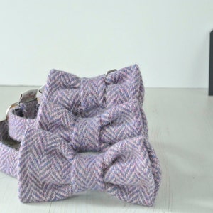 Harris Tweed Hundehalsbänder, Lavendel Tweed Hundehalsband, Lila Herringbone Tweed Hundehalsband. Designer Hundehalsband Bild 8