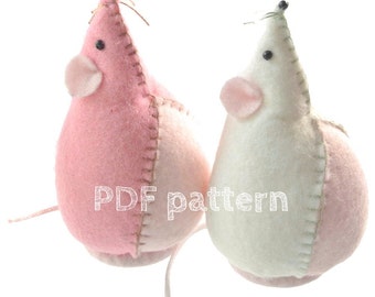 Mouse pattern PDF Download, Make your own mouse, DIY Mouse Ornament, Kids Craft