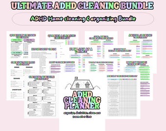 ADHD Cleaning Planner Bundle: Home Organization, Declutter Checklists (Printable PDF)
