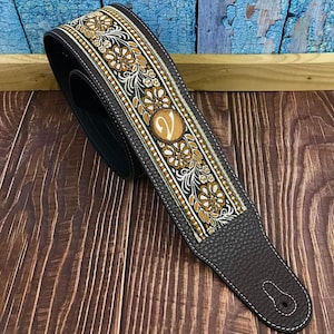 The Gold Dust Strap - Crossroads  - Vtar Handmade Vegan Acoustic/Electric/Bass Guitar Straps