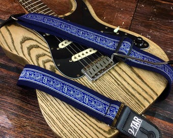 Der keltische Gurt in Blau - Vtar Handmade Vegane Gitarrengurte für Akustik/Elektro/Bass