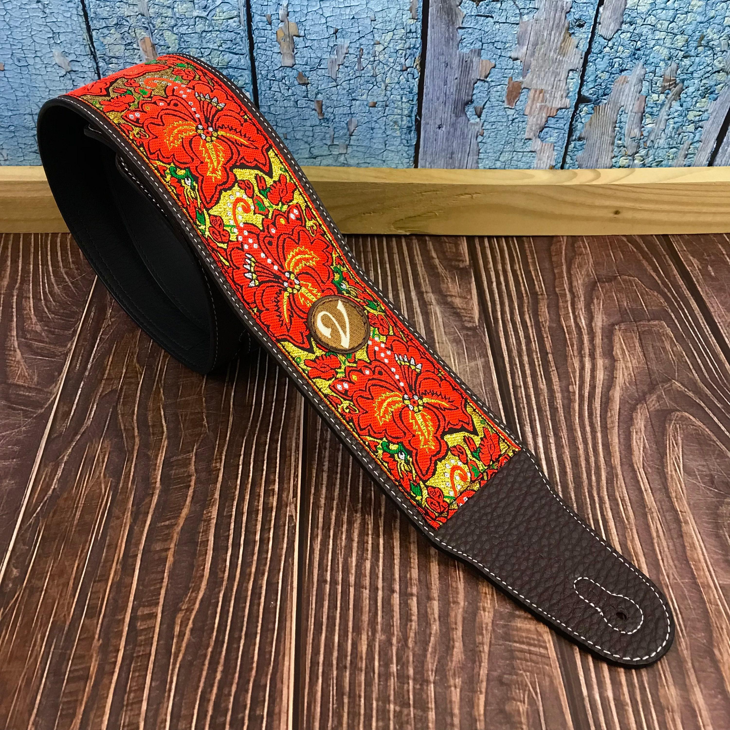 The Ruby Tuesday Strap - Crossroads  - Vtar Handmade Vegan Acoustic/Electric/Bass Guitar Straps