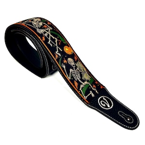 The Harvest Moon Skeleton Strap - Vtar Handmade Vegan Acoustic / Electric / Bass Guitar Straps