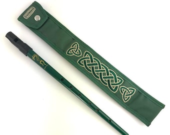 Silbato Clarke Green Sweetone D y estuche de cuero vegano Dannan Green