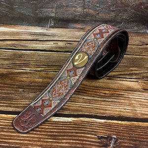 The Lilac and Gold Renaissance Strap - Vtar Handmade Vegan Acoustic/Electric/Bass Guitar Straps