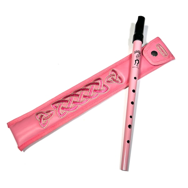 Silbato Clarke Pink Sweetone D y estuche de cuero vegano Dannan Pink