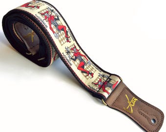 The Joker Red Black Guitar Strap - Vtar Vegan Guitar Straps