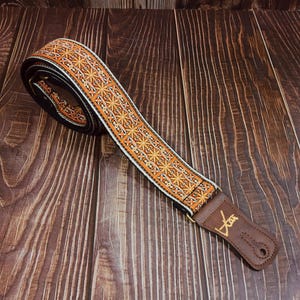 The Ramble On Strap - Brown Vegan  - Vtar Handmade Vegan Acoustic/Electric/Bass Guitar Straps
