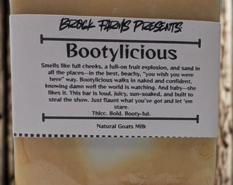 Bootylicious – Ręcznie robione mydło w kostce z mleka koziego | Mydło owocowo-słodkie | Nawilżające mydło rzemieślnicze