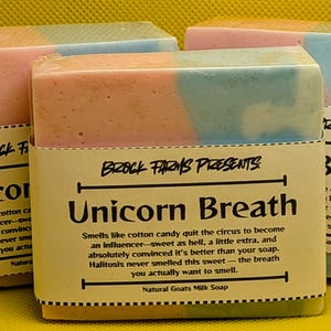 Unicorn Breath – Cotton Candy Scented Goat’s Milk Soap | Whimsical Handmade Bar | Artisan Soap Gift