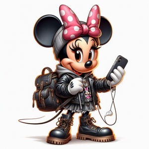 Minnie Mouse Streetwear Aquarelle PNG Design : Art de la sublimation (8 PNG). image 15