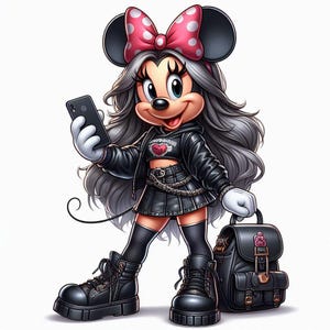 Minnie Mouse Streetwear Aquarelle PNG Design : Art de la sublimation (8 PNG). image 17