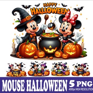 Halloween Mouse Watercolor PNG: Sublimation Design (5 Files)