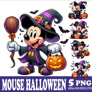 Mouse Halloween Sublimation Design: High-Resolution PNG (5 Files)