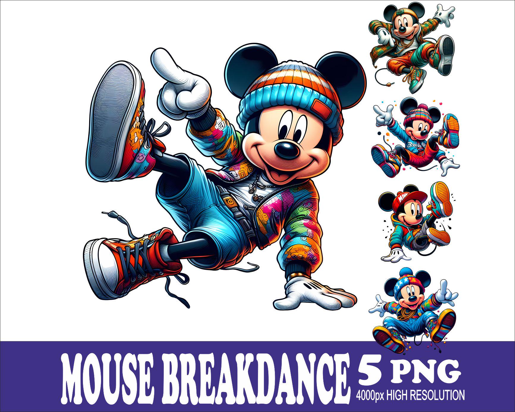 Mickey Breakdance Design Sublimation Design: High-resolution 5PNG