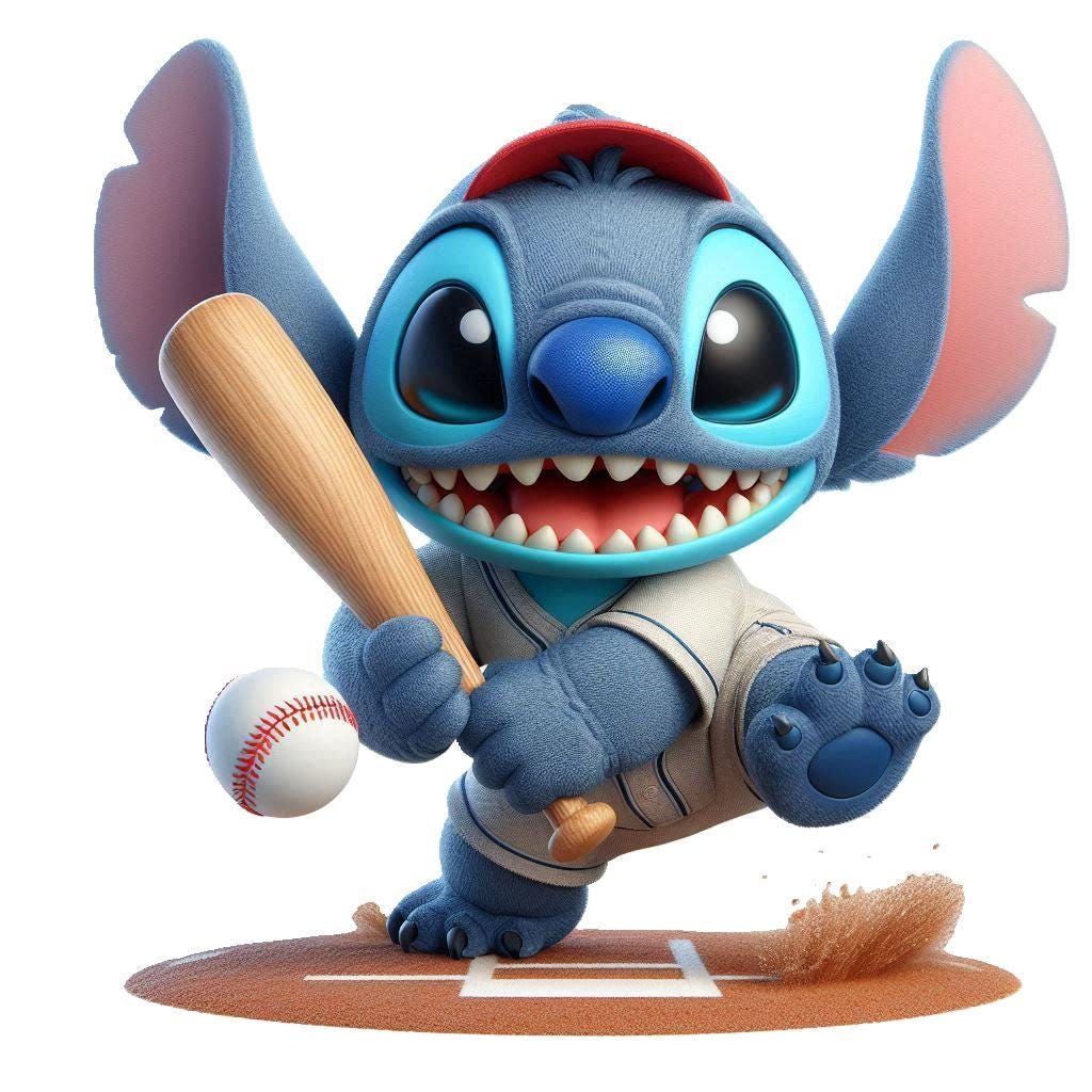 Stitch Baseball PNG: Watercolor Sublimation Design (5 Files) - Etsy