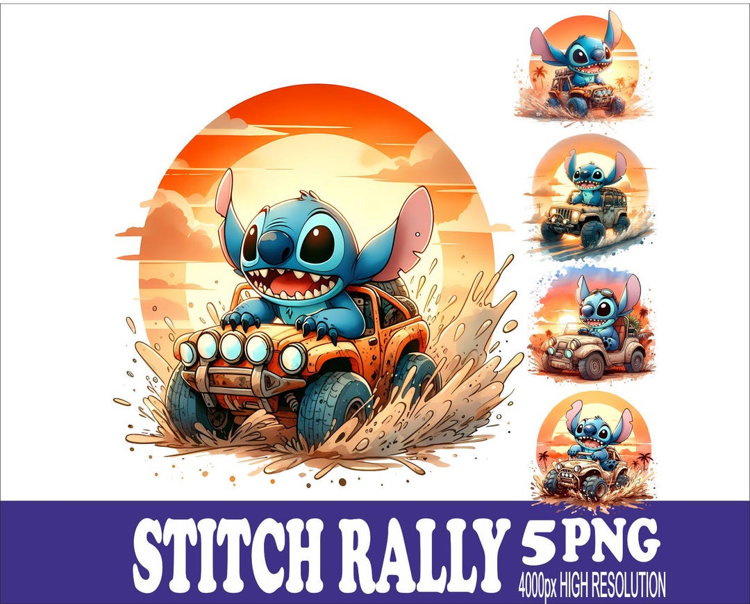 Stitch Rally Design PNG: Watercolor Sublimation Design (5 Files) - Etsy