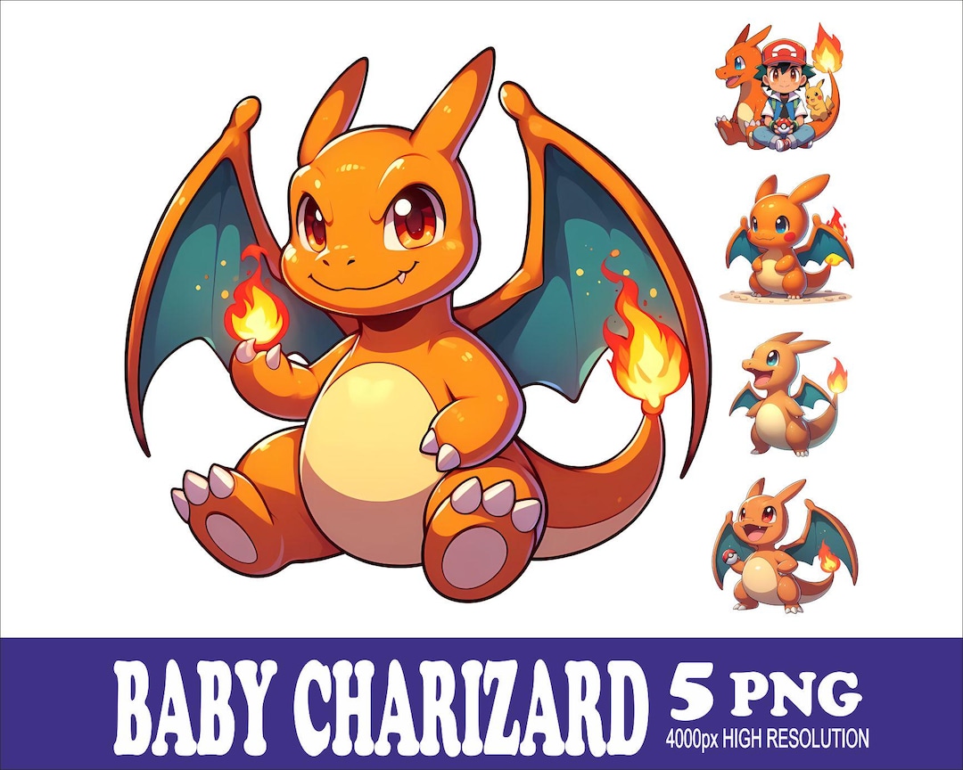 Charizard Design Watercolor PNG: Sublimation Design Set (5 Files) - Etsy