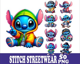 Lot Stitch Streetwear Design 5PNG : motifs à sublimation haute résolution (50 fichiers)